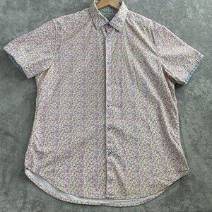 Robert Graham Shirt Mens Large Pocatello Print Classic Fit Short Sleeve Preppy